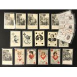 SMALL GROUP OF PLAYING CARDS RELATED POSTCARDS