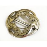 830 STANDARD SILVER NORWEGIAN BROOCH MODELED AS STYLIZED DRAGONS