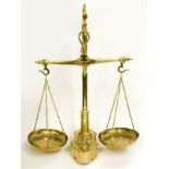 VINTAGE LARGE BRASS SCALE WITH WEIGHTS