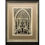 FRAMED ENGRAVING - VAULTING - D SCHINDLER