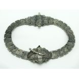 19C RUSSIAN SILVER NIELLO COSSACK BELT