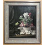 George Weissbort 1928-2013. Oil on canvas laid to board. “Still life of Flowers”. Signed lower right