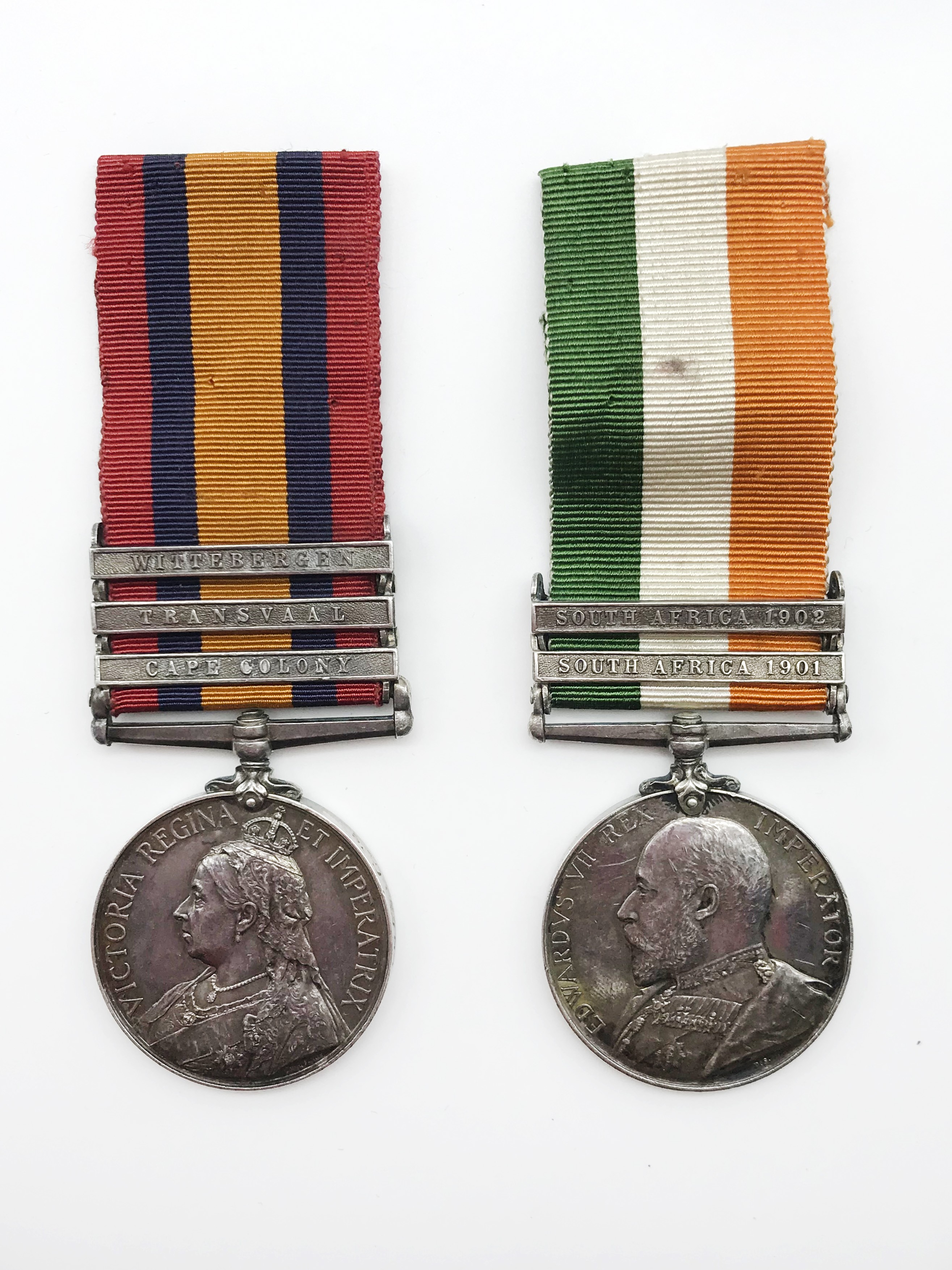 PAIR OF ANGLO-BOER WAR QUEEN'S AND KING'S SOUTH AFRICA MEDALS TO PTE A G AITCHESON 7565 SCOTS GUARDS