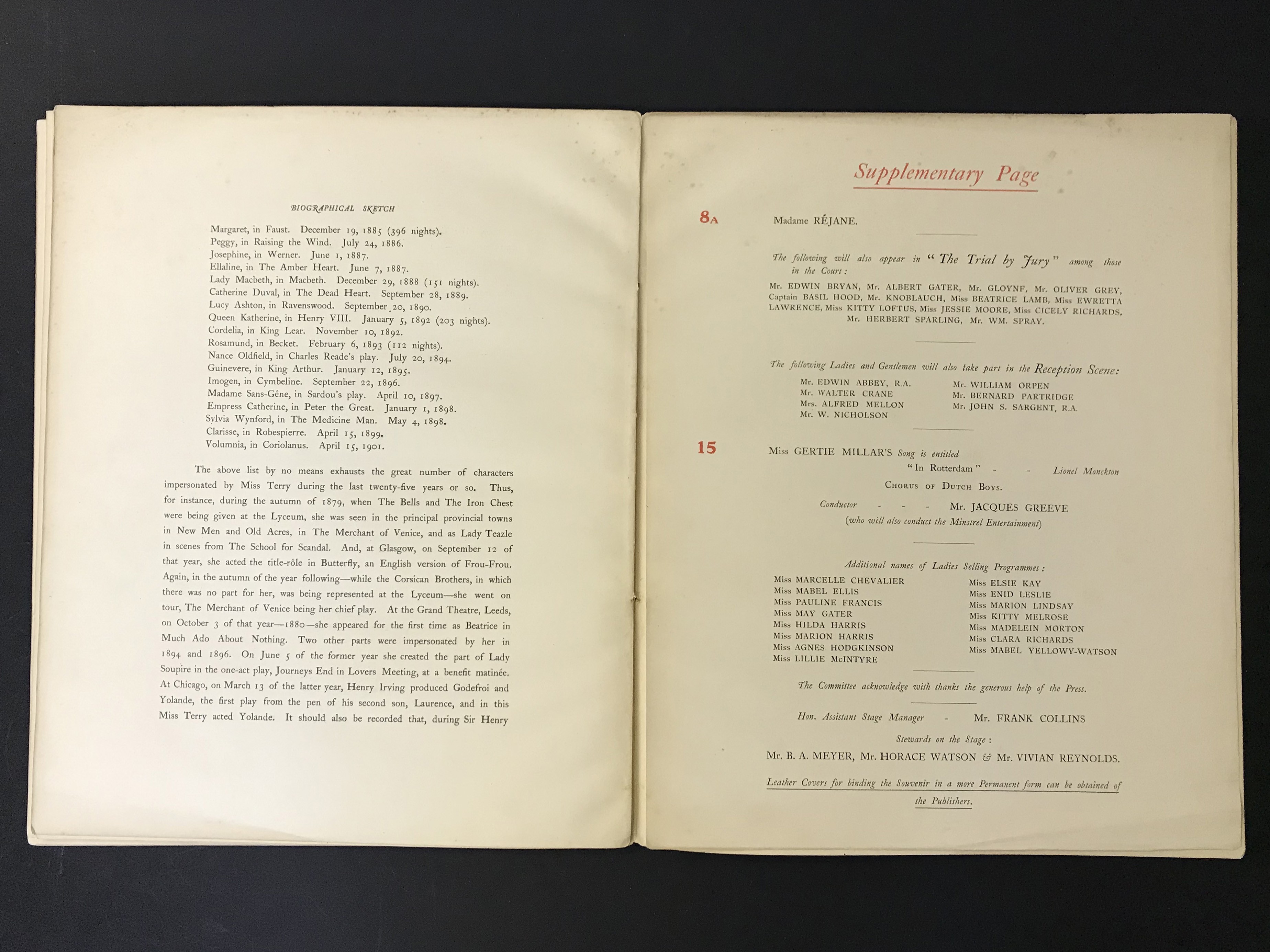 THEATRE ROYAL DRURY LANE SOUVENIR JUBILEE COMMEMORATION 1856-1906 - Image 9 of 9