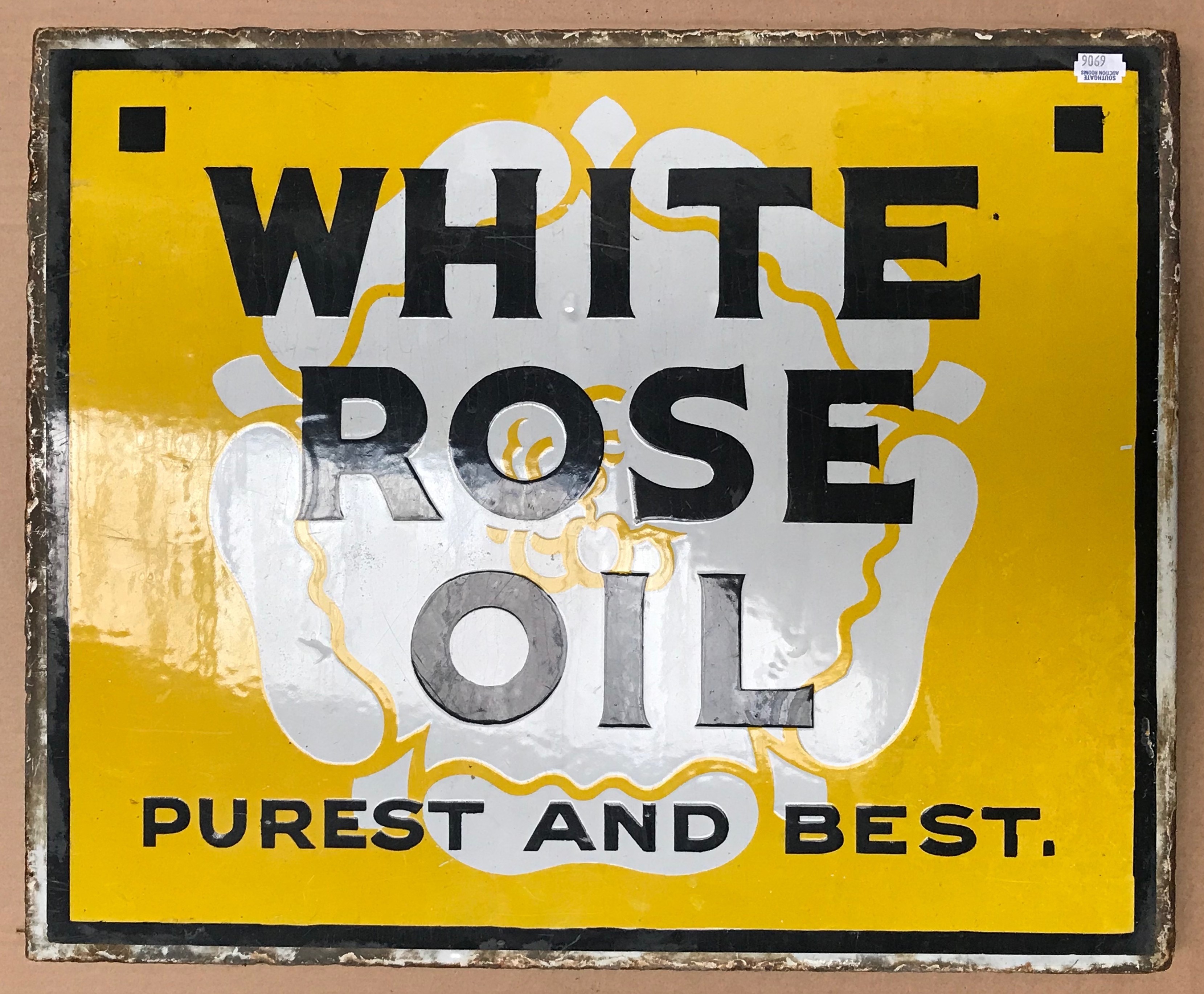 WHITE ROSE OIL ENAMEL SIGN