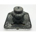 JAPANESE OR CHINESE METAL INKWELL