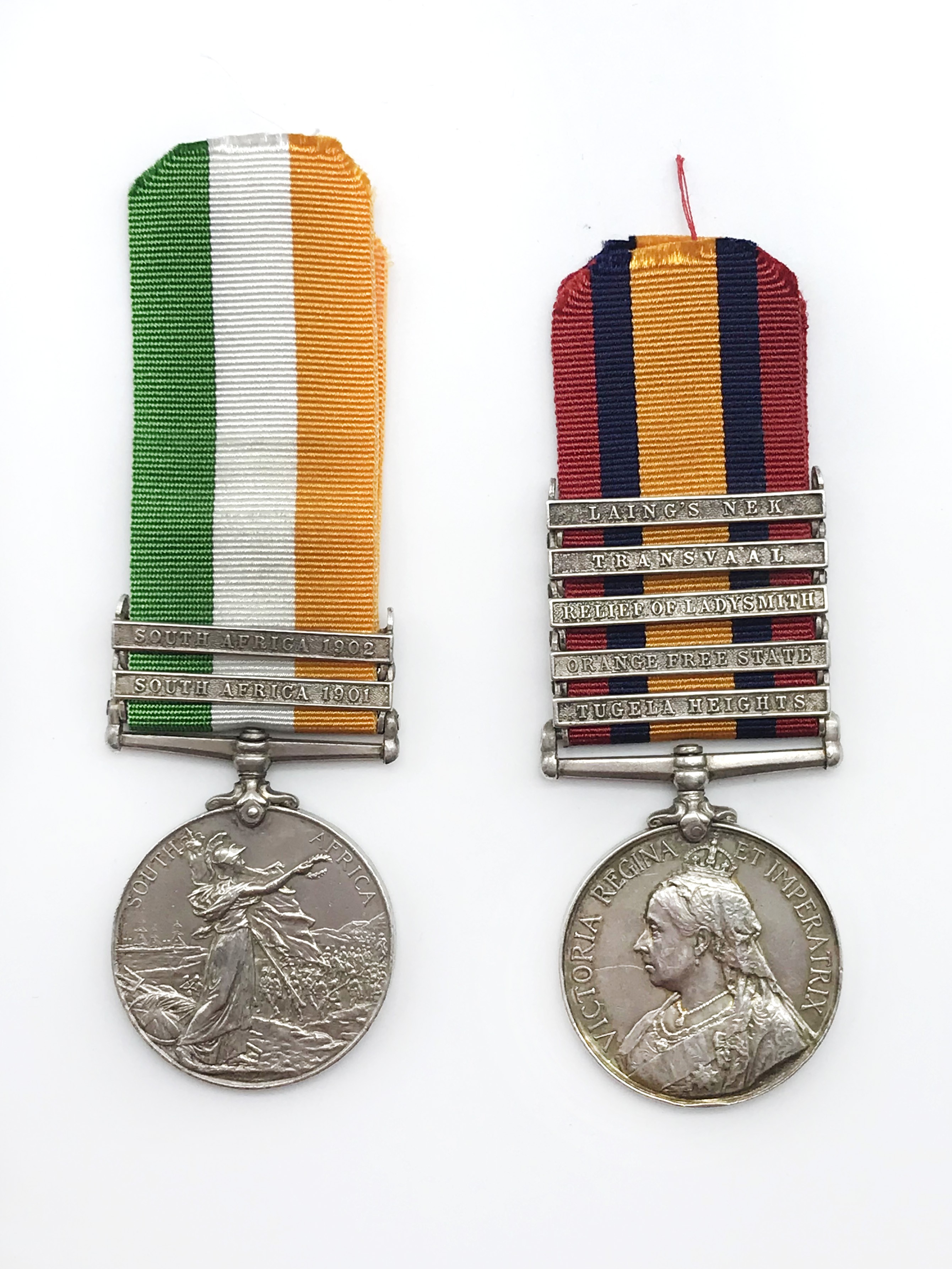 PAIR OF ANGLO-BOER WAR QUEEN'S AND KING'S SOUTH AFRICA MEDALS TO PTE J LACY 4790 WEST YORKSHIRE REGT