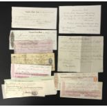 SELECTION OF CHEQUES LOT NORWICH / NORFOLK (12)