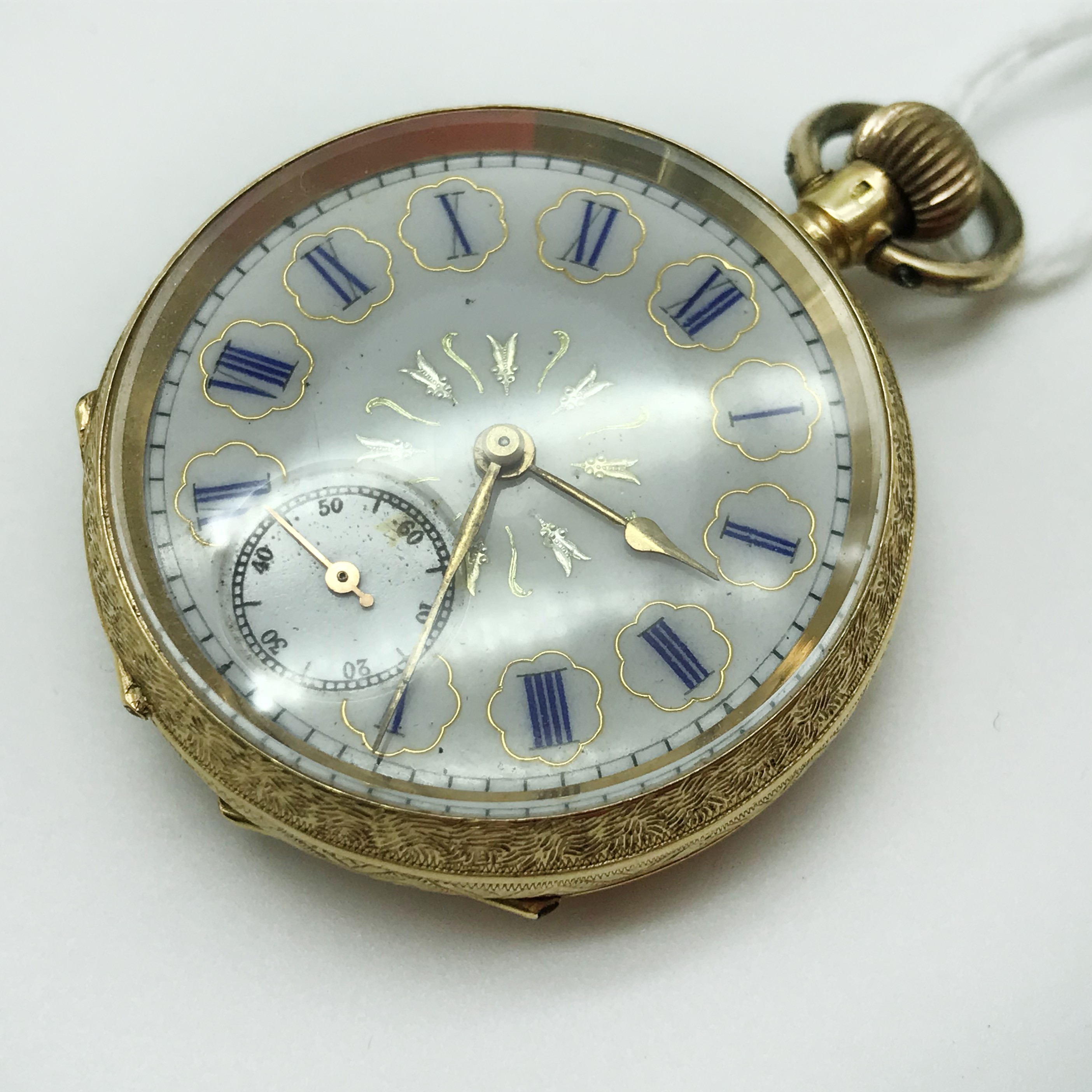 18K GOLD FOB WATCH IN WORKING CONDITION - Image 2 of 8