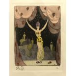 BALLETS RUSSES - HAND-COLOURED ETCHING ON WOVE ca.1912 ARTIST PROOF - GEORGES BARBIER 1882-1932