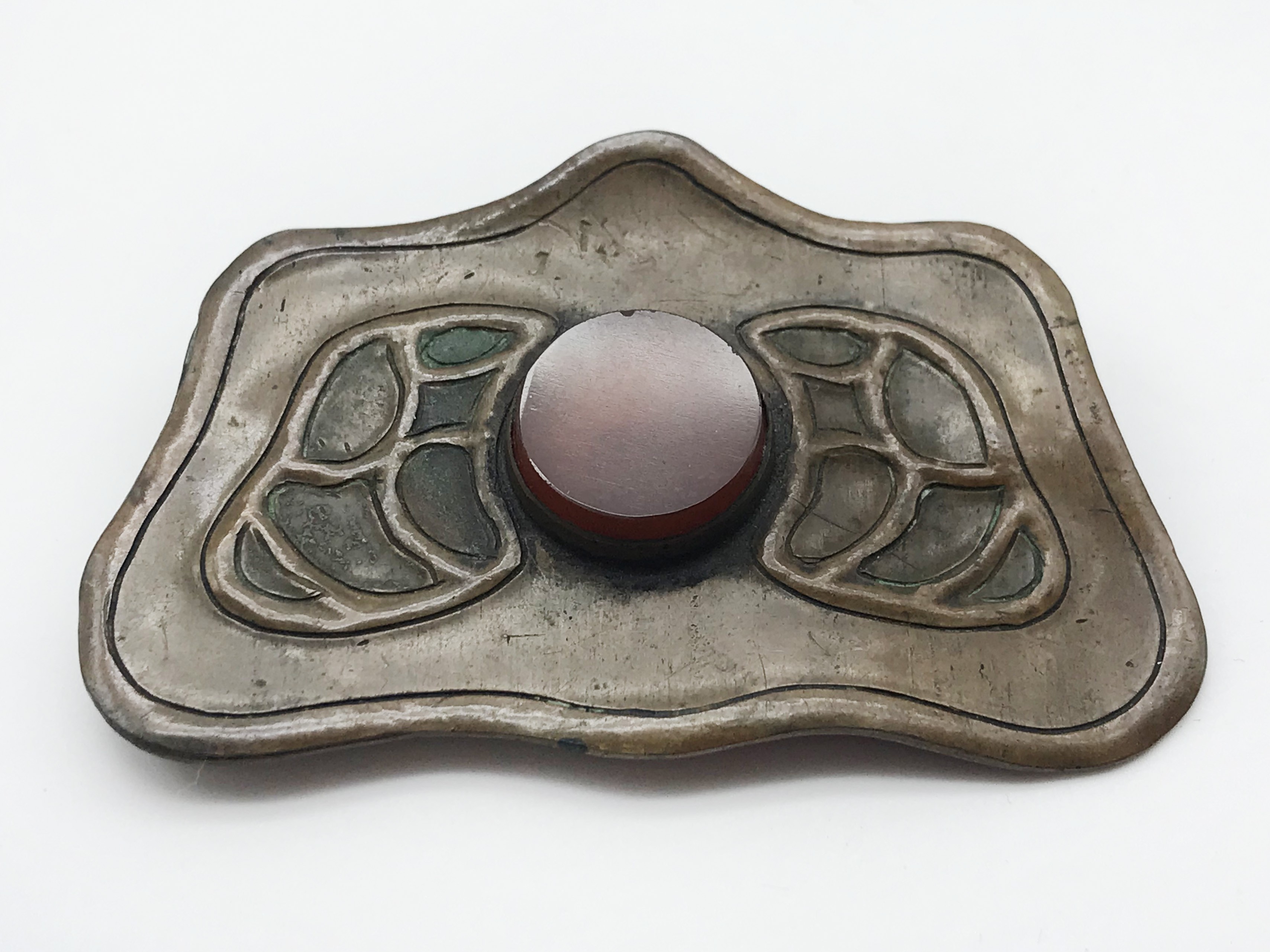 LARGE ART NOUVEAU STYLE BRONZE BROOCH