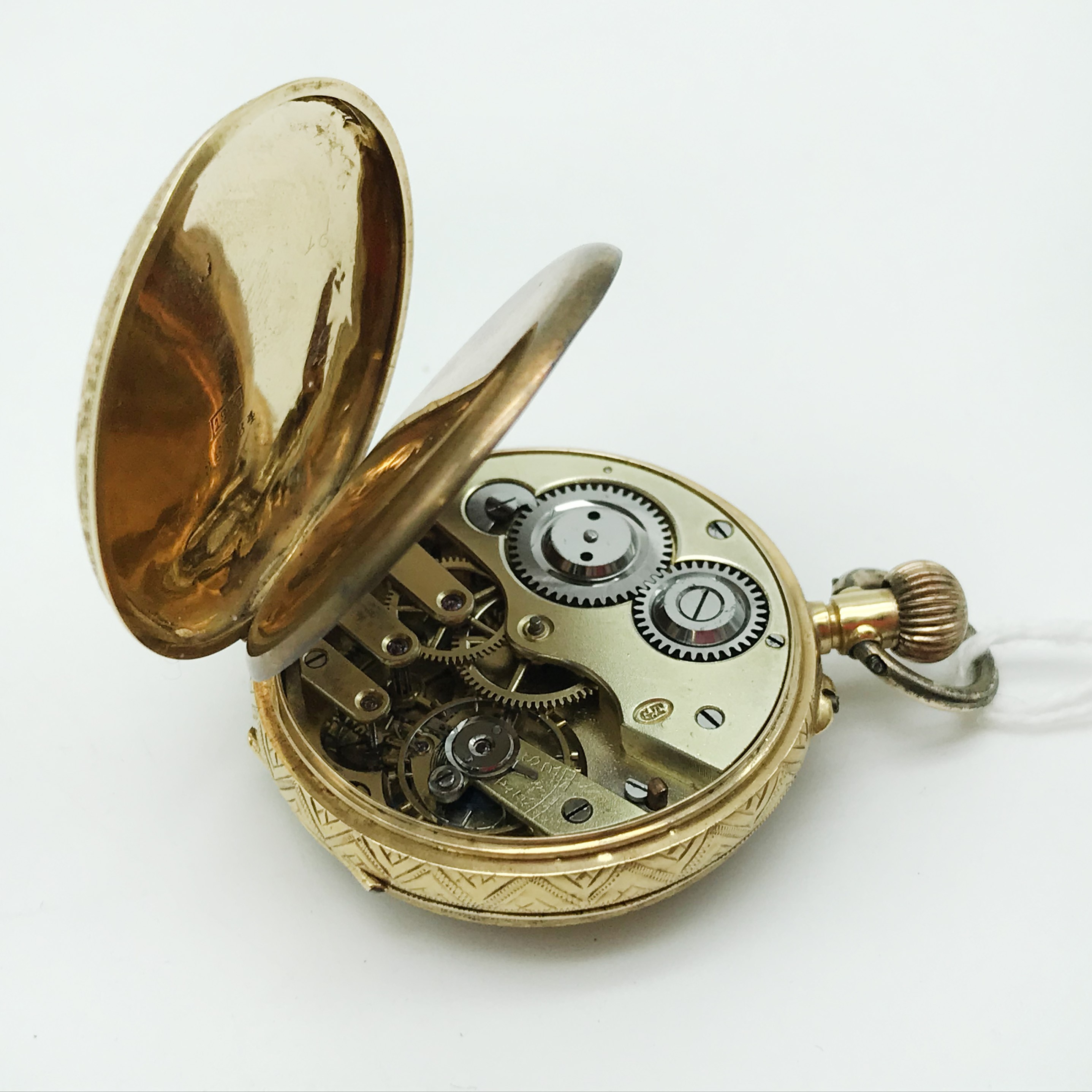 18K GOLD FOB WATCH IN WORKING CONDITION - Image 6 of 8