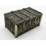 HEAVY DECORATIVE SOLID BRASS JEWELLERY ORNATE BOX / CASKET