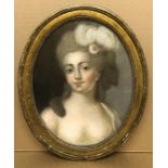 18th Century “Portrait of a Lady”. Pastel. Measures 31cm x 39cm.