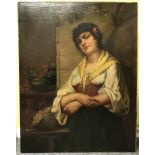 R H Craig fl1880s Scottish. Oil on canvas. “A Spanish Beauty”. Signed lower left. Unframed