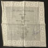 MAURICE CHEVALIER AUTOGRAPH ON SILK MENU