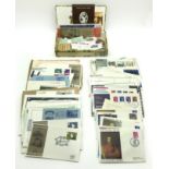 SMALL COLLECTION OF FIRST DAY COVERS STAMPS AND SOUVENIR BANKNOTES