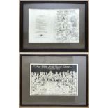 TWO STAGE GOLFING SOCIETY PICTURES SIGNED BY ARTIST & OTHER SIGNATURES 1924/5