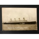 COLLECTION OF SHIPS ON POSTCARDS INCLUDING A TITANIC POSTED 1912