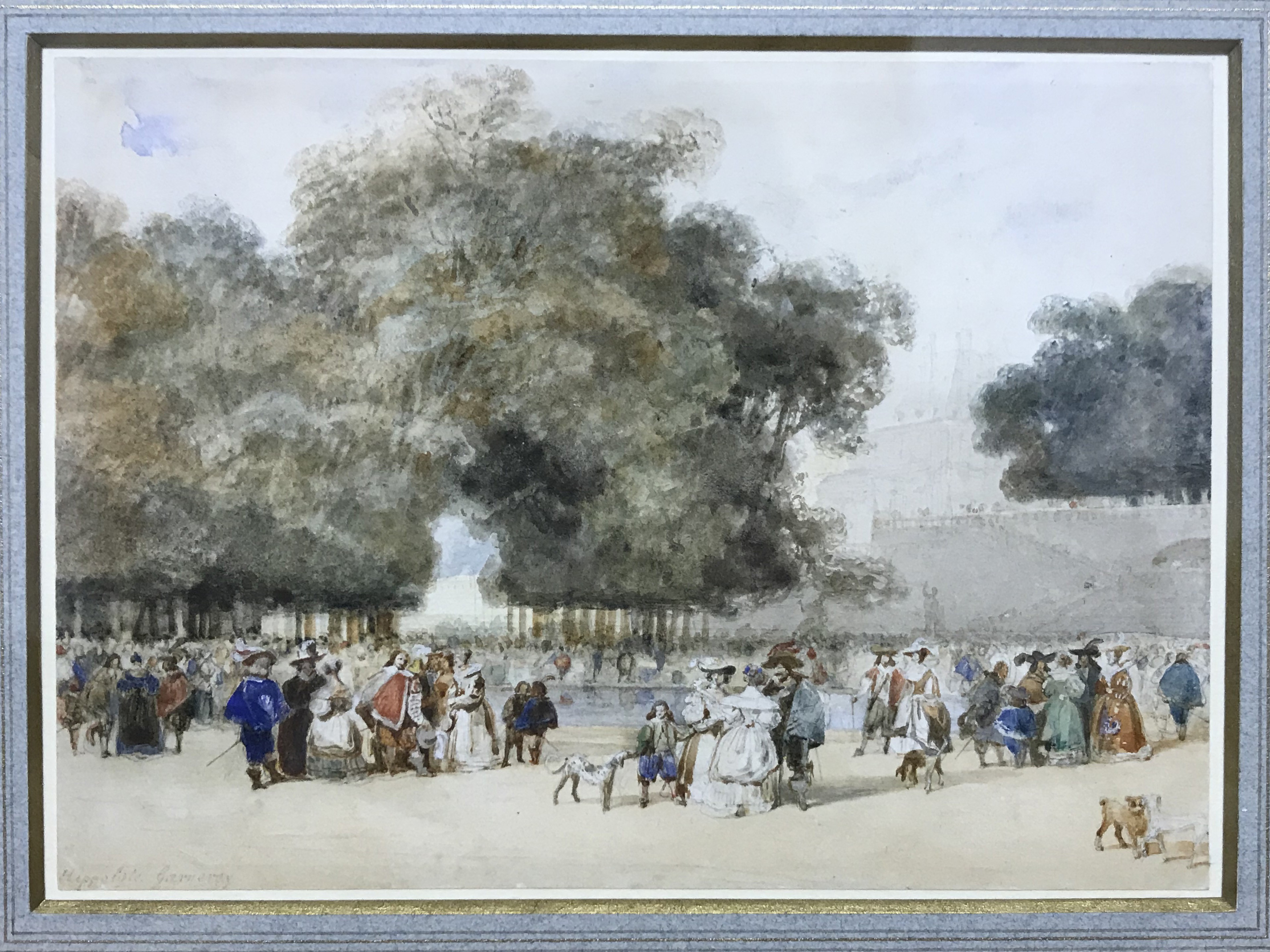 Hippolyte Jean Baptiste Garneray 1787-1858. Belgium. “La Promenade au Jardin Luxembourg” - Image 2 of 7