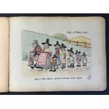 1930s AUTOGRAPHS ALBUM WITH A SKETCHES PAINTINGS AND TEXT