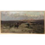 Sidney Pike 1880-1901. British. Oil on canvas. “Cattle in a Highland Landscape”.
