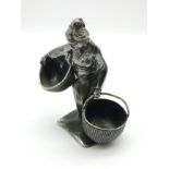 WHITE METAL JAPANESE WOMEN WITH BASKETS FIGURINE