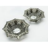 PAIR OF HALLMARKED SILVER PIERCED DISHES