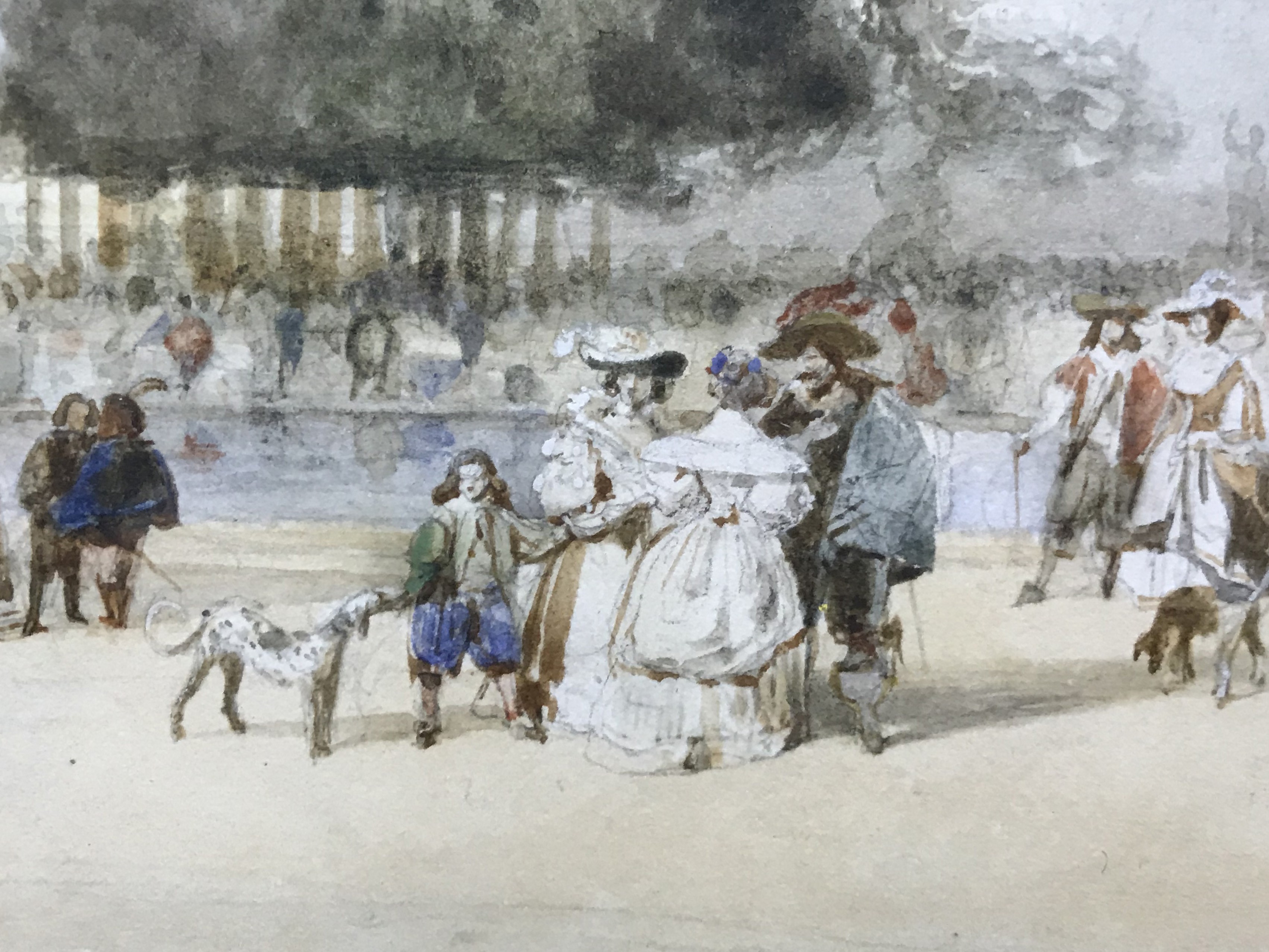 Hippolyte Jean Baptiste Garneray 1787-1858. Belgium. “La Promenade au Jardin Luxembourg” - Image 3 of 7