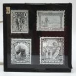 STANLEY GIBBONS COLLECTION OF STAMPS RELATED GLASS LANTERN SLIDES