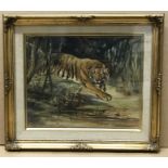 Cuthbert Edmund Swan 1870-1931. British. Watercolour. “A Stalking Tiger” Signed lower right