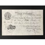 WHITE FIVE POUND NOTE - 1950 SIGNED BEALE - R55 054170