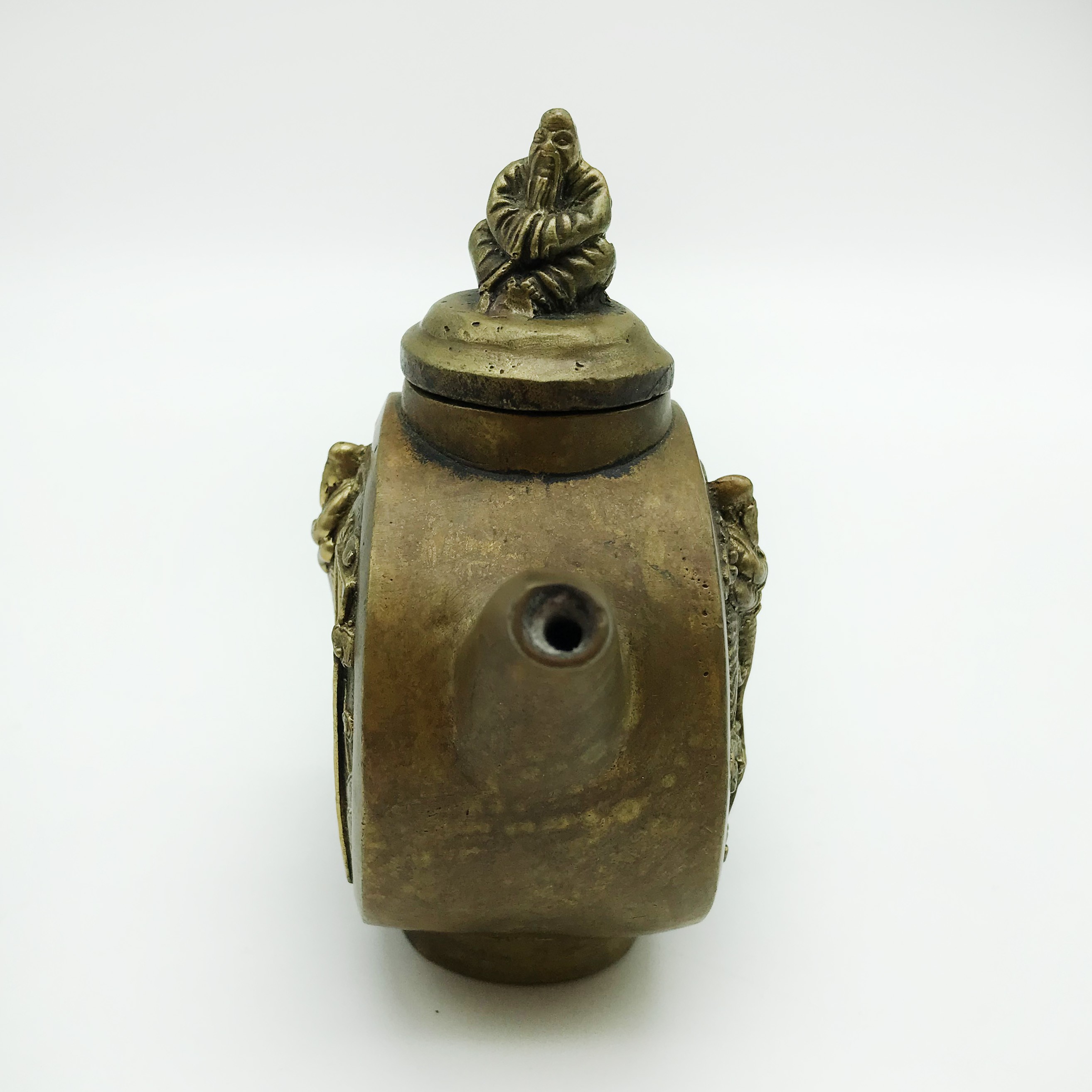 SMALL CHINESE DECORATIVE METAL TEA POT - Image 3 of 4