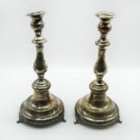 PAIR OF LARGE STERLING SILVER CANDLESTICKS