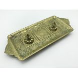 LARGE HEAVY SOLID BRASS MIDDLE EASTERN INKWELL
