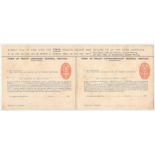 1930s DOUBLE POSTAL STATIONERY PROXY CARD FOR PINCHIN, JOHNSON & CO LIMITED