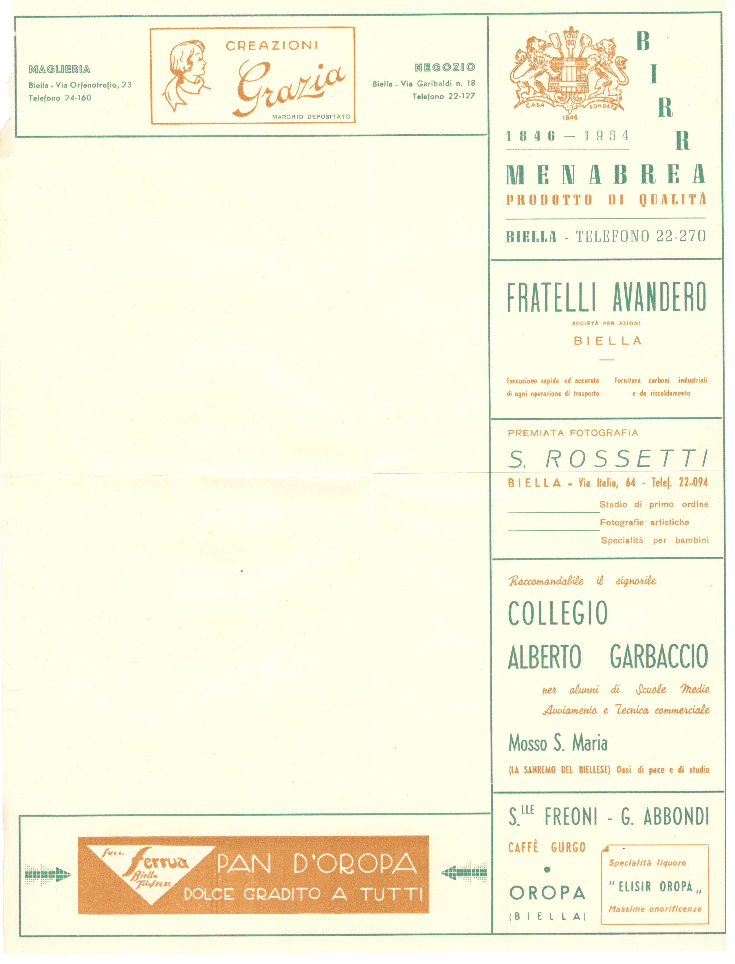 1954 ITALIAN ILLUSTRATED ADVERTISING COVER - Image 3 of 3