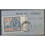 POST OFFICE SAVINGS BANK RECEIPT WITH KGV STAMP USED 1914