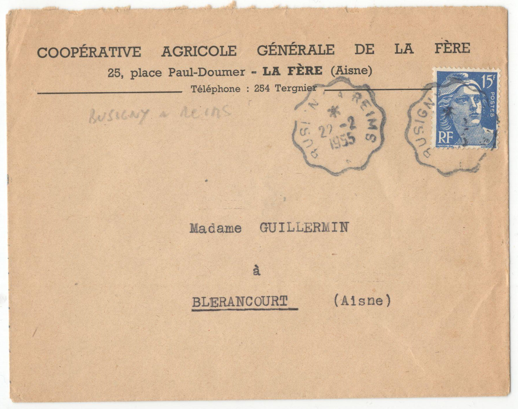 ADVERTISING COVER FOR COOPERATIVE AGRICOLE GENERALE DE LA FERE - Image 2 of 2