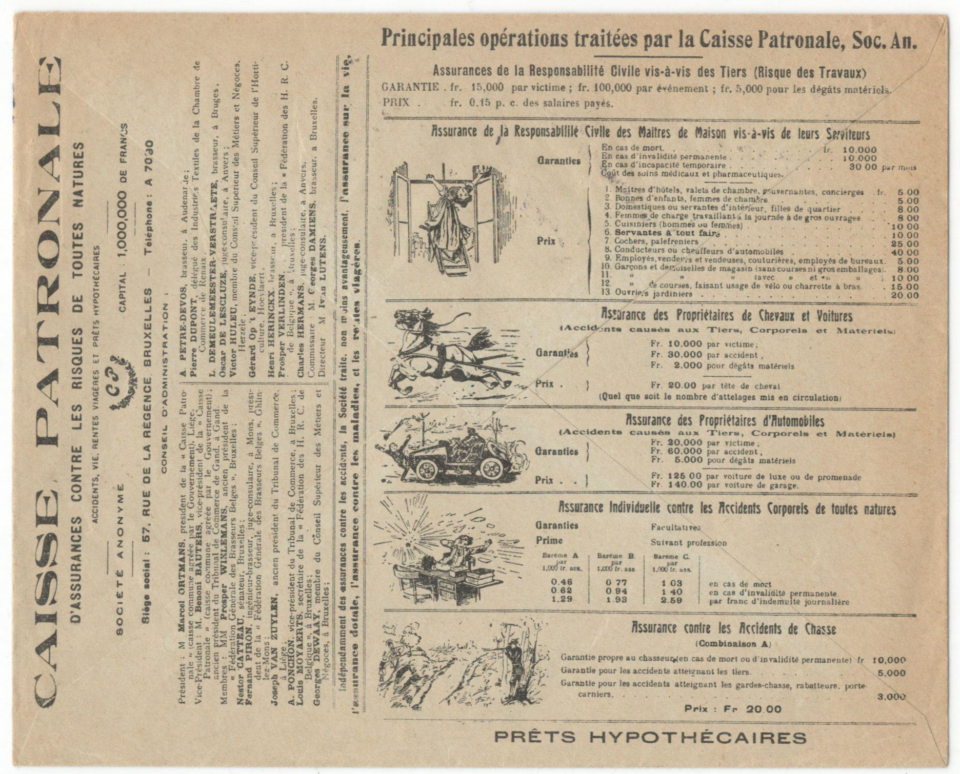 1917 ADVERTISING COVER FOR CAISSE PATRONALE