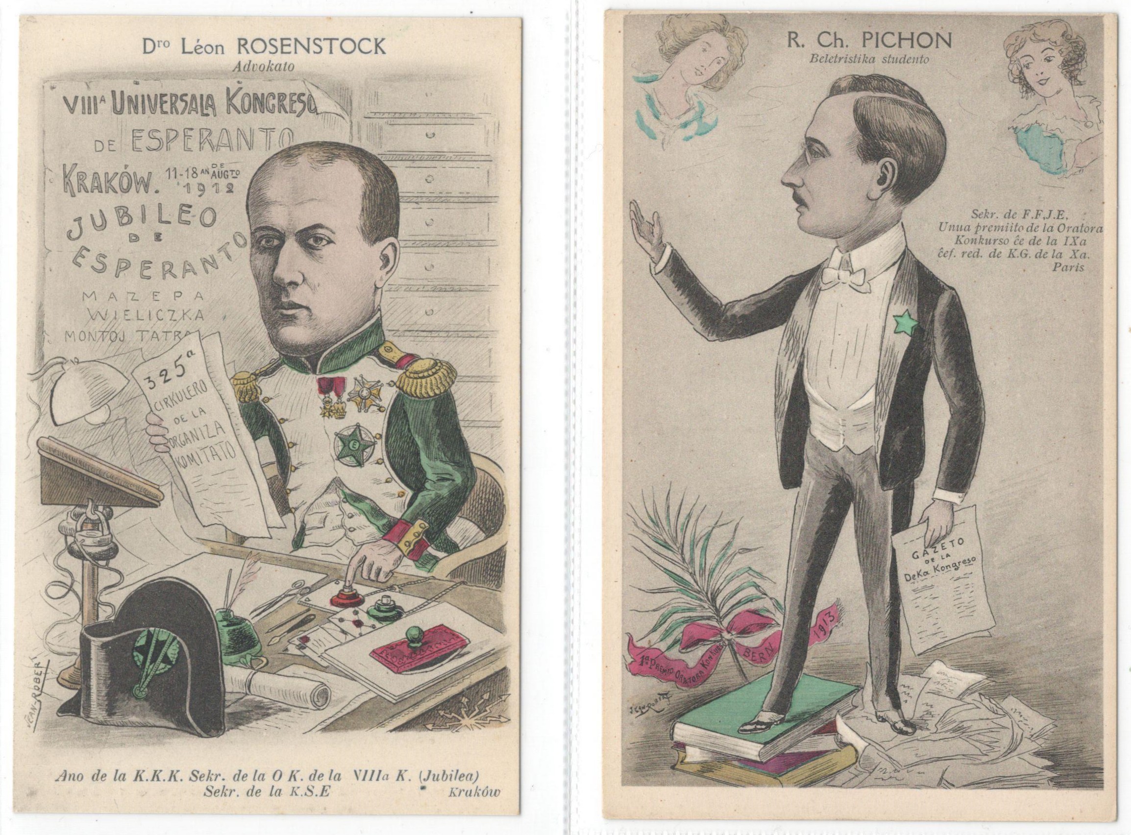 TWO ESPERANTO POSTCARDS