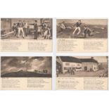 SET OF FOUR POSTCARDS FROM THE ORIGINAL PICTURES AT THE ROYAL HUTS HOTEL HINDHEAD