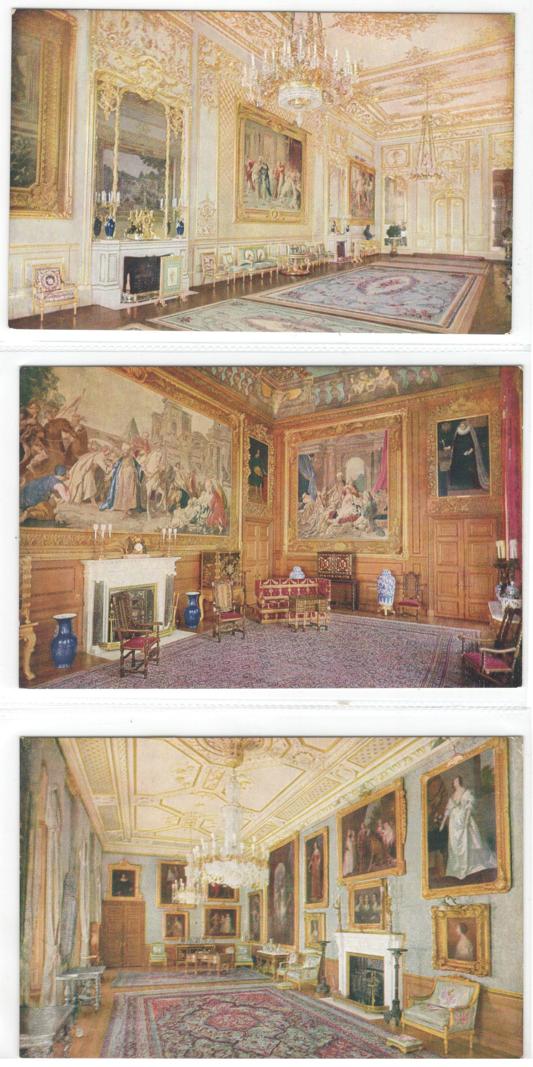 RAPHAEL TUCK SET OF SIX POSTCARDS - THE STATE APARTMENTS WINDSOR CASTLE - SET C