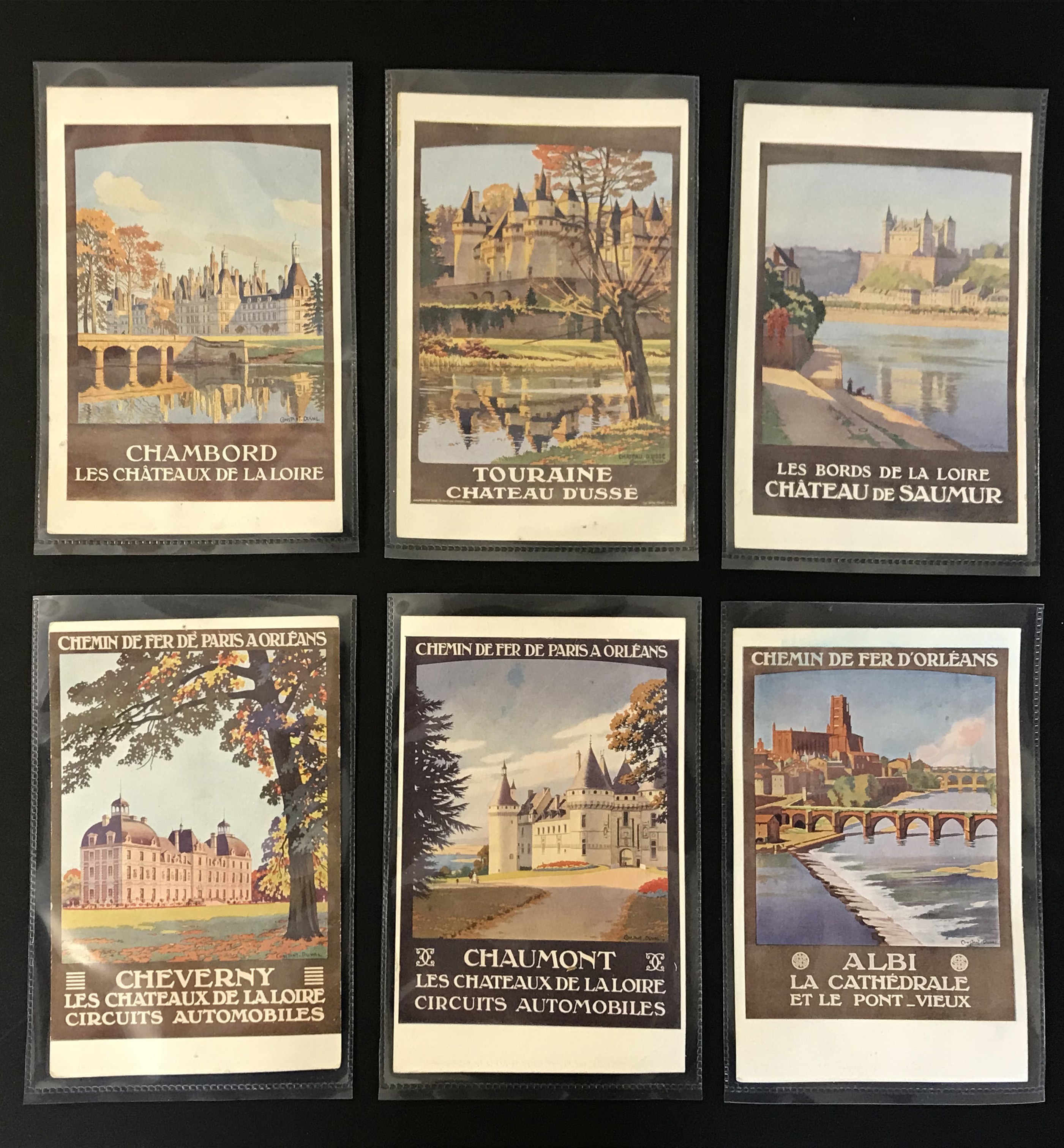 SIX FRENCH OLD POSTCARDS PROMOTING TOURIST DESTINATIONS