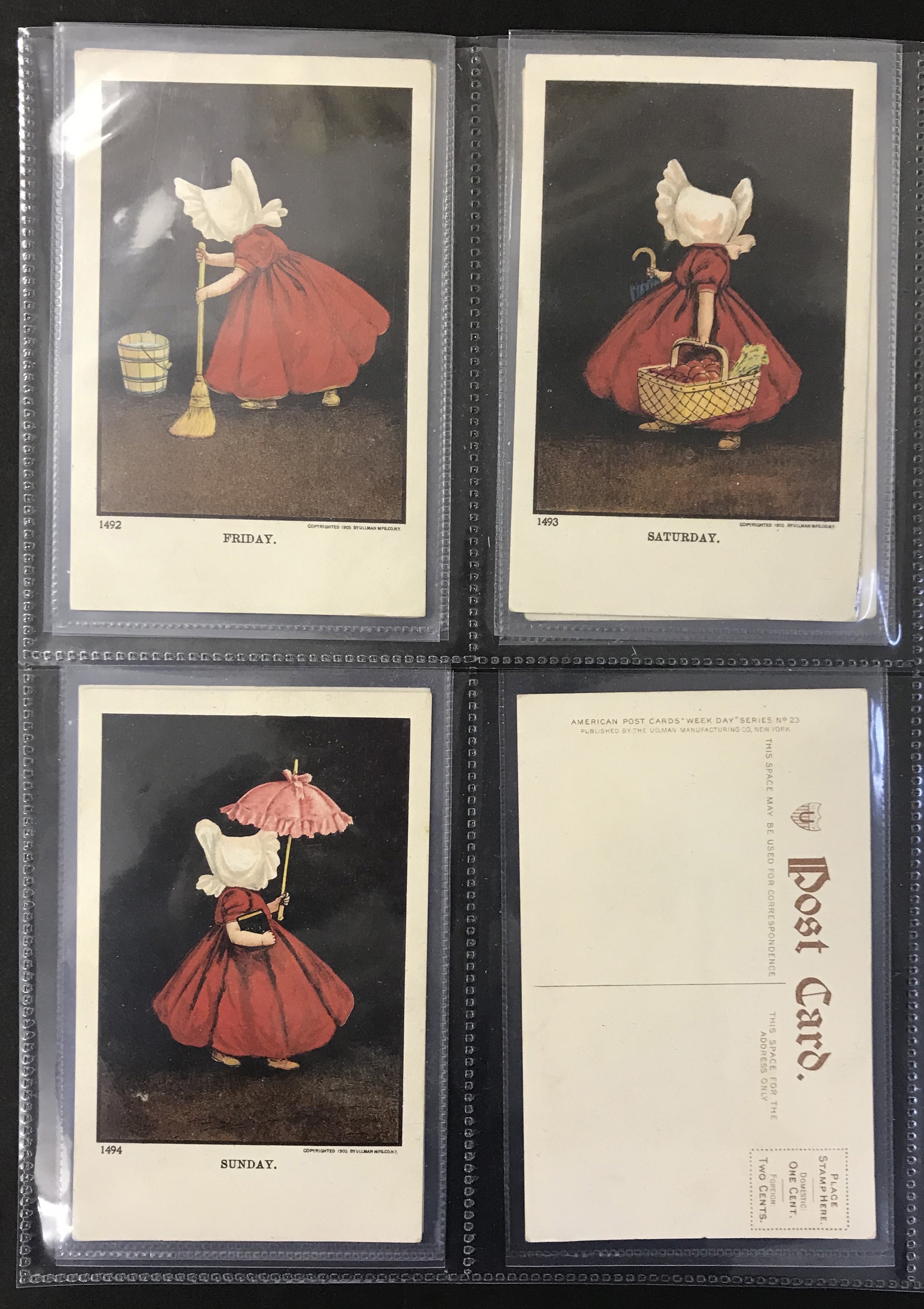 Ullman Manufacturing Co. Postcards - Complete set of Sunbonnet Baby Days - Image 3 of 11