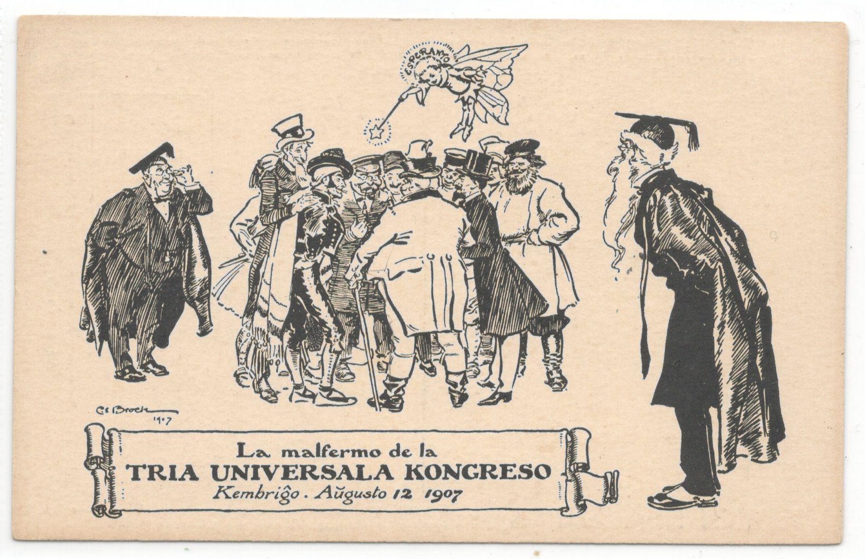 THE THIRD INTERNATIONAL CONGRESS - ESPERANTO POSTCARD 1907