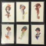 POSTCARDS - SET OF SIX GLAMOUR POSTCARDS