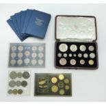SELECTION OF COINS INCLUDING SPECIMEN COIN SET 1937