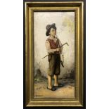 OIL ON CANVAS - YOUNG BOY SMOKING A PIPE - SIGNED WELSEN