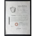 1896 MASONIC CERTIFICATE OF GRAND LODGE OF MARK MASTERS FOR ASTLEY HERBERT TERRY